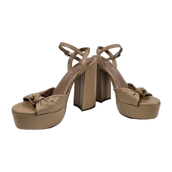 Gianni Bini Nude Heesl Jeess Southern Carrie Knotted Bow Platform Sandals 8.5 - Picture 4 of 11